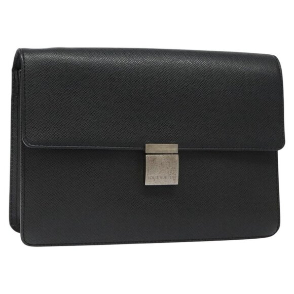 LOUIS VUITTON Taiga Selenga Clutch Bag Ardoise M30782 LV Auth 124910 - Picture 1 of 16